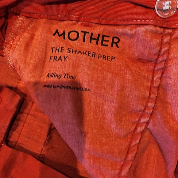 MOTHER Ankle Cropped Pants in Coral and Pink - Picture 5 of 6